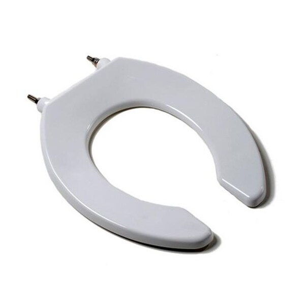 Plumbing Technologies Plumbing Technologies 4F1R3C-00 Commercial Quality Round Toilet Seat with Stainless Steel Hinges Post & Check Hinges; White 4F1R3C-00 - main
